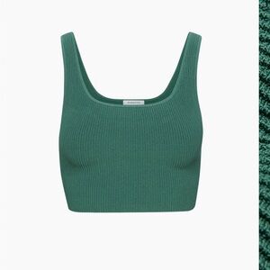 Aritzia Babaton Sculpt Knit Square Neck Cropped Tank